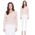 thumbnail image 5 of YEMAK Women's Lace Patterned Long Sleeve V-Neck Scallop Hem Casual Cardigan Sweater MK3659-IVR-S, 5 of 11