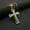 A-Metal Color: Gold, variant on Unisex oversized steel cross pendant necklace, inlaid with cubic zirconia.