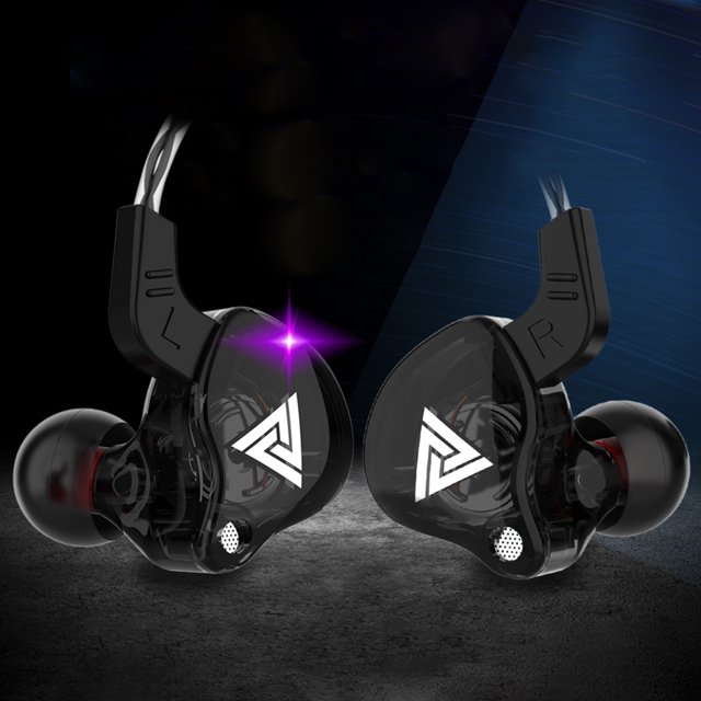 QKZ AK6 Bass Audífonos estéreo Audífonos dinámicos Audífonos con enchufe de 3,5 mm (Negro)