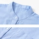 thumbnail image 5 of Blusa y camisa de manga corta con cuello alto para hombre, a rayas, de moda, informal, con bolsillos y botones, de poliéster, 5 of 7