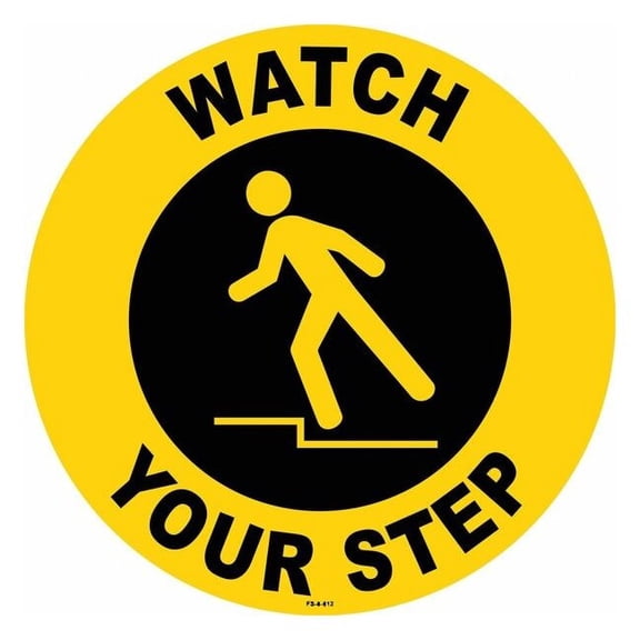Stranco Anti-Slip Floor Sign,8 inx8 in,Vinyl,PK2 FS-8-812