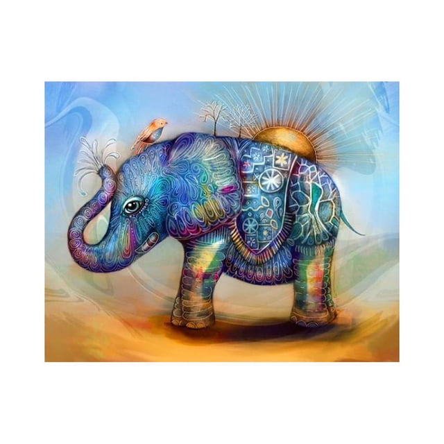 fastboy 5D DIY Elephant/Dog/Tiger/Bird Pattern Diamond Painting Round Resin Crystal Embroidery Picture Home Decorative Cross Stitch