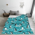 thumbnail image 5 of Rateoe Penguins On The Ice In The Sea Print Fuzzy Fleece Throw Blanket Extra Large,Super Soft,Fluffy and Warm Blankets for Couch,Bed,All Season Use (40"x30"), 5 of 8