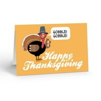 Cute Happy Thanksgiving Greeting Card - 12 Cards with Envelopes - Thanksgiving -