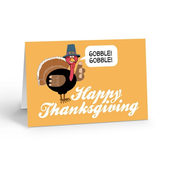 Cute Happy Thanksgiving Greeting Card - 12 Cards with Envelopes - Thanksgiving -