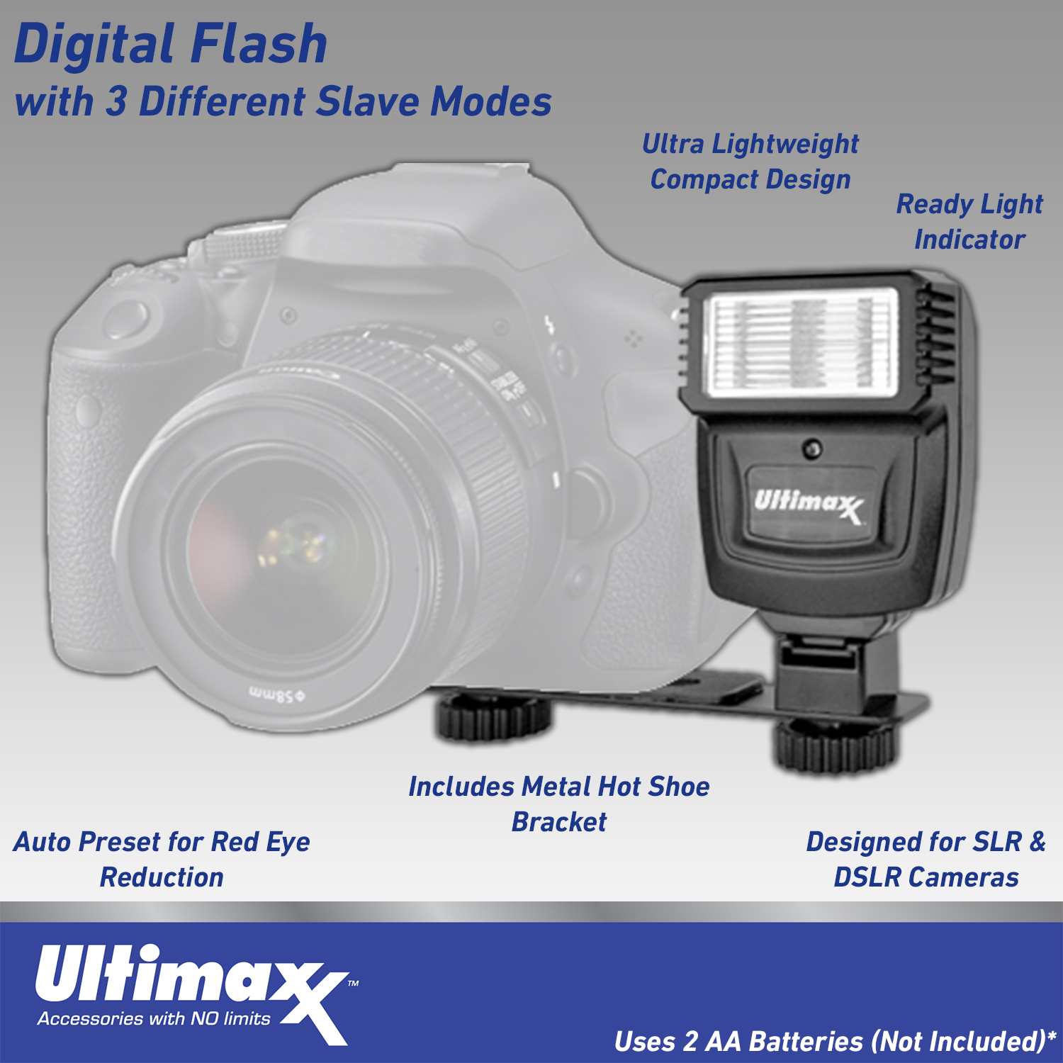 Ultimaxx Starter Canon Rebel T100 DSLR Camera with EF-S 18-55mm Lens Bundle - Includes: Lightweight Tripod, LED Light Kit & More (22pc Bundle) - image 2 of 8