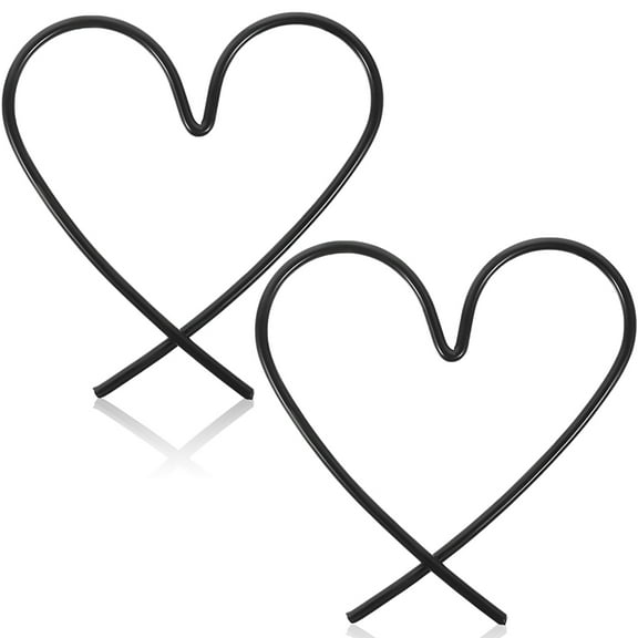 TAILTOSS Black Metal Heart Wall Art Decor Set of 2, Iron Home Decoration with Easy Installation, Modern Rustic Style
