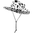 thumbnail image 4 of KAKOWELY 1 sombrero elegante con estampado de vaca, sombrero creativo con estampado de vaca, sombrero de fieltro estampado, 4 of 4