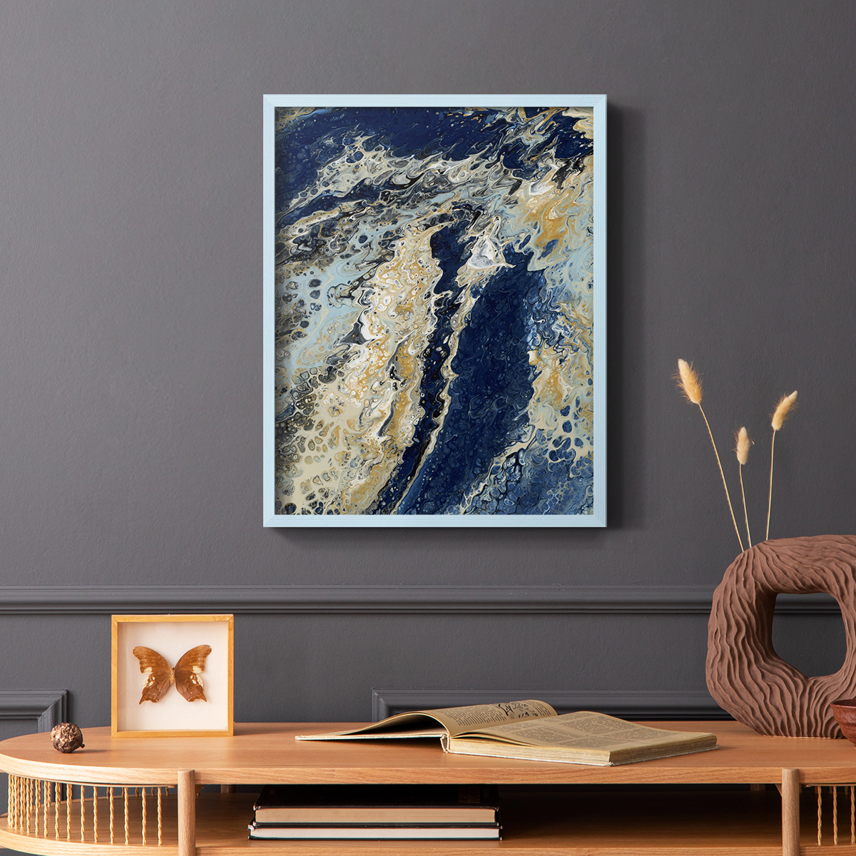 C39 Framed Print in Blue Solid Wood Framed Print No Nail Hanging