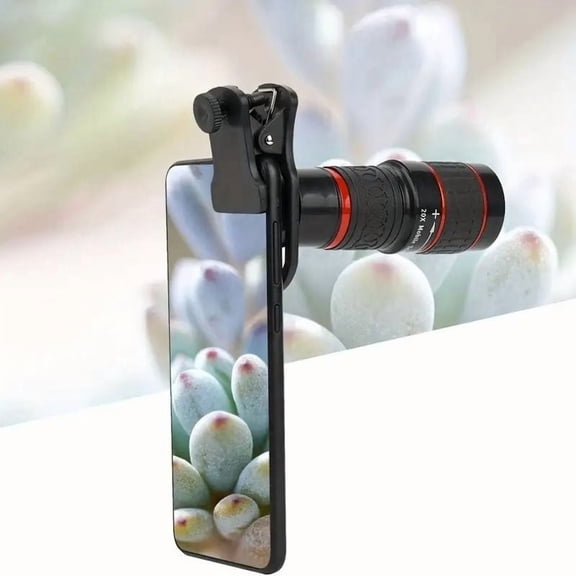 Mobile Phone Attachment Lens  Mobile Zoom Lens  Mobile Camera and Accessories  8X  12X  20X  Smartphone and Tablet Long Focus Telephoto with Clip  Black