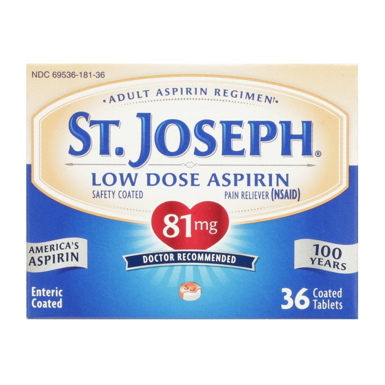 St. Joseph Low Dose Enteric Safety Coated Pain Relieving Aspirin