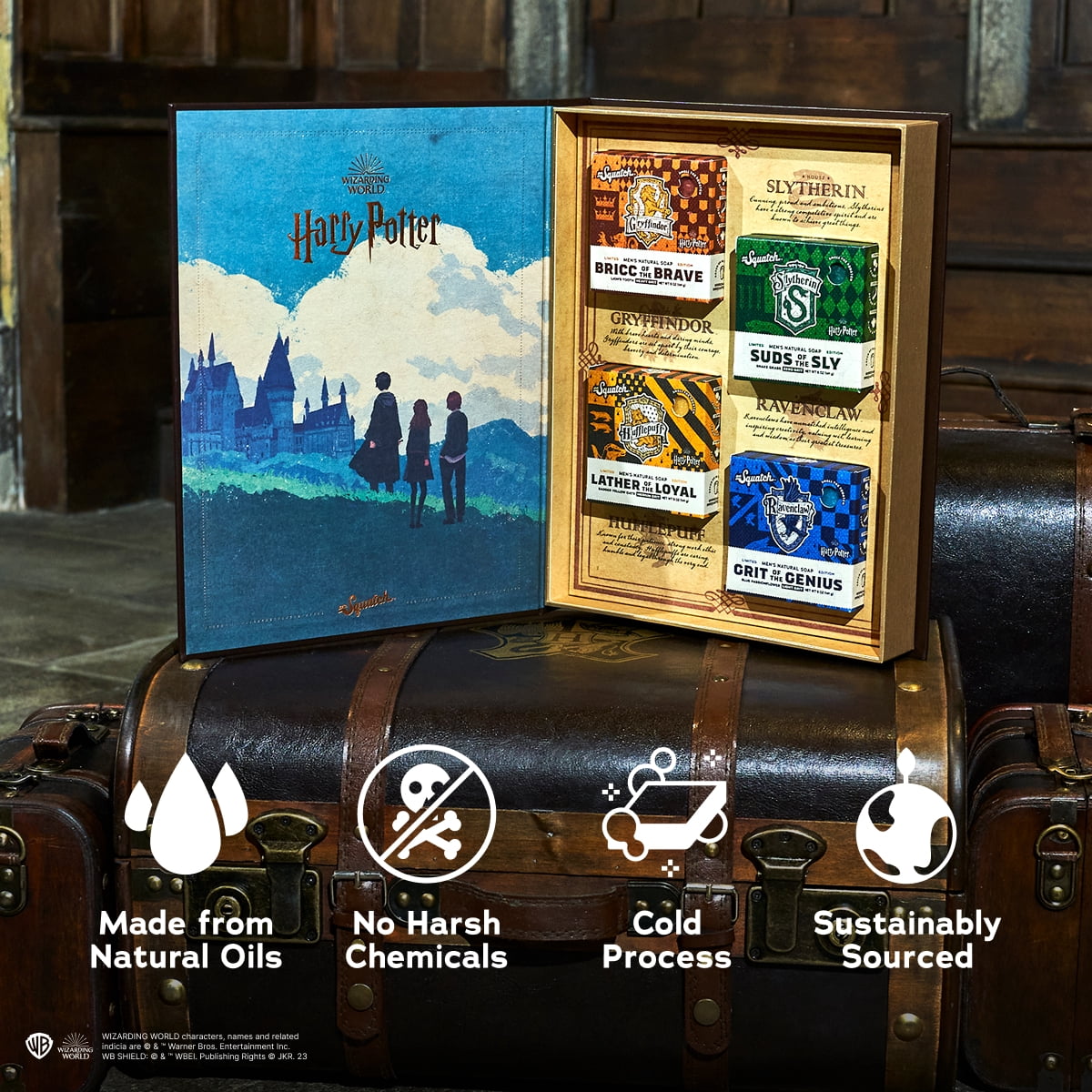 ドクタースクワッチ　ハリー・ポッター コレクションナチュラルソープ 4個セット Dr. Squatch Harry Potter Collection with Collector's Box - Men's