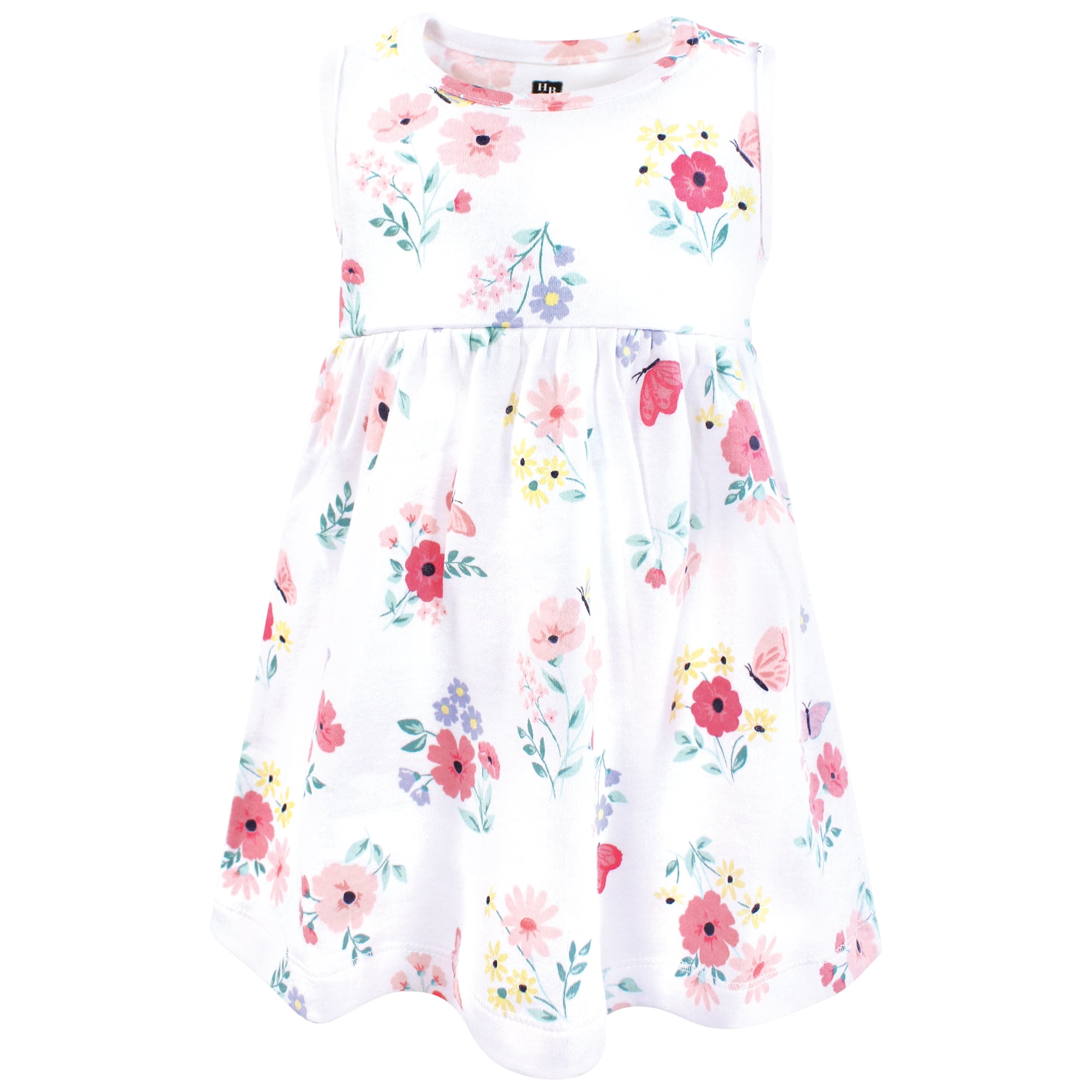 Hudson Baby Infant and Toddler Girls Cotton Dress and Cardigan Set, Butterfly Floral, 5T