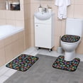 thumbnail image 6 of Colorful Snowflakes Bathroom Accessory Curtain Sets Bath Curtain Anti-Slip Mats and Toilet Pad 66x72in, 6 of 8