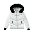 thumbnail image 6 of Zedker Women's Winter Coat Lightweight Puffer Jacket Winter Clothing For Women with Removable Hood White XXXL, 6 of 7