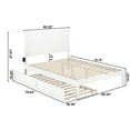 thumbnail image 7 of AFI NoHo 14" Queen Wood Platform Bed Frame with Twin-XL Trundle, White, 7 of 7