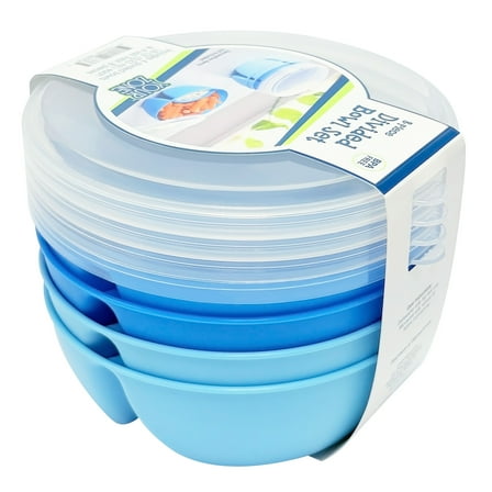 Yourzone 18oz Divided Bowl Blue