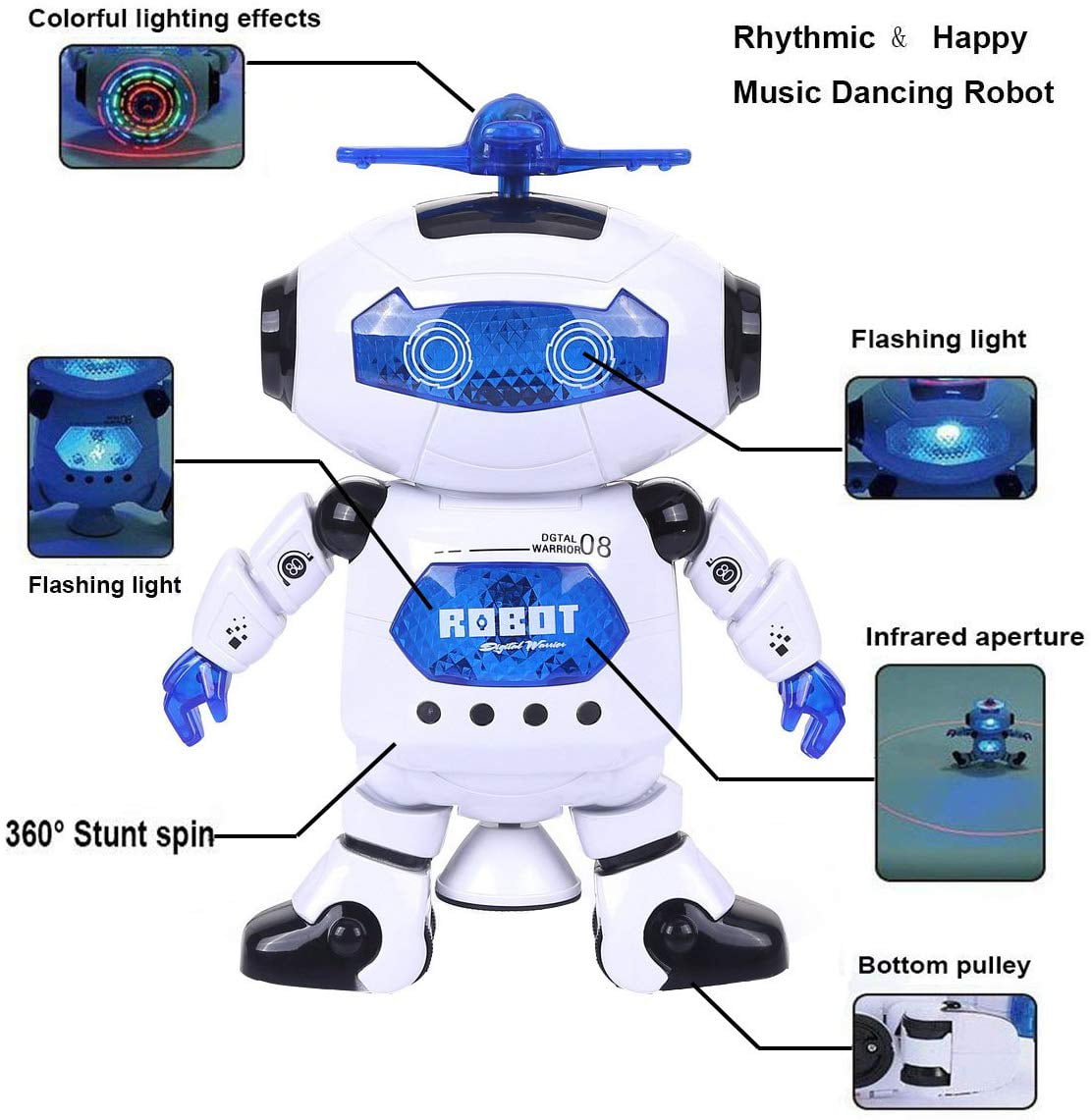 Odyssey Android I Remote Robot Infrared Ray Walks Dances and Shoots Discs for sale online 