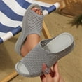 thumbnail image 2 of CYMMPU Women's Mesh Knit Open Toe Slide Sandals, Slip On Breathable Wedge Platform Slippers, Summer Daily Walking Shoes Gray 41, 2 of 9