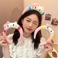 thumbnail image 5 of Sanrio Plush Ears Hello Kitty Headbands Girl Kawaii Kuromi Hairband Women Cartoon Anime Hair Accessories Kids Birthday Xmas Gift, 5 of 10