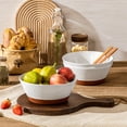 thumbnail image 5 of 3 Pack Salad Bowl Set,MALACASA 60 oz Large Serving Bowl Set, Deep Soup Bowl for Kitchen, White Ceramic Ramen Bowl Set for Cereal, Pasta, Salad, Dishwasher & Microwave Safe, Easy Clean, 5 of 6