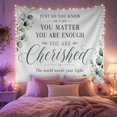 thumbnail image 2 of You Matter Cherished Typography with Gold Hearts, Uplifting Watercolor Style for Motivational Decor Lovers, Wall Art, Friendship Gift, Tapestry Wall Hanging for Bedroom and Dorm, 2 of 7