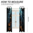 thumbnail image 2 of Halloween Scary Night Full Moon 2 Panel Curtain Set, Watercolor Painting Window Treatment Living Room Bedroom Decor, 2 of 5