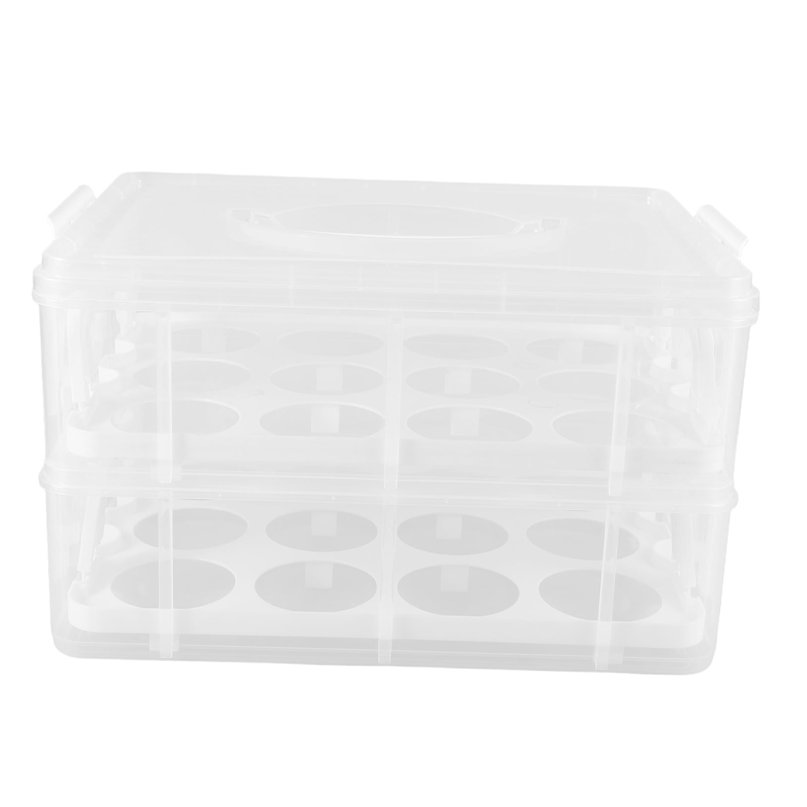GOOHOCHY Cupcake Packing Box With Handle Egg Tart Container With Handle Portable Dessert Carrier With Cover Cupcake Carrying Box Cupcake Carrier For Outdoor