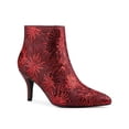 thumbnail image 1 of Unique Bargains Bottines à Talons Aiguilles en Dentelle Pailletée Scintillante pour Femme, Rouges (Taille 9), 1 of 6