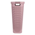 thumbnail image 4 of Cesta para ropa Mind Reader, 40 L, delgada, con tapa de plástico, rosa, 4 of 7