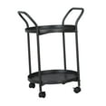 thumbnail image 3 of yotijay 2 Tier Round Side Table Metal 2 Tier Serving Trolley with Wheels for ,Office black, 3 of 9