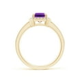 thumbnail image 2 of ANGARA Natural 1.5 ct Amethyst Engagement Ring with Diamond Halo in 14K Yellow Gold for Women (Size-8x6mm) | February Birthstone, Anniversary, Jewelry Gift for Women | Natural Amethyst Ring, 2 of 8