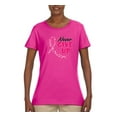 thumbnail image 2 of Wild Bobby, Never Give Up Fight Cancer, Breast Cancer Awareness, Women Graphic Tee, Fuschia, Large, 2 of 4