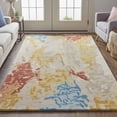 thumbnail image 3 of 2' X 3' Ivory Yellow And Blue Wool Abstract Tufted Handmade Stain Resistant Area Rug, 3 of 4