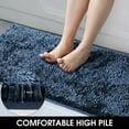 thumbnail image 5 of 2 Pieces Bathroom Rugs, Non Slip Absorbent Velvety-Soft Butter Chenille Bath Mat Set (Navy Blue), 5 of 6