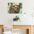 thumbnail image 5 of Creowell Sloth Tree Leaves Canvas Wall Art Decor for Home 16x12in, 5 of 6
