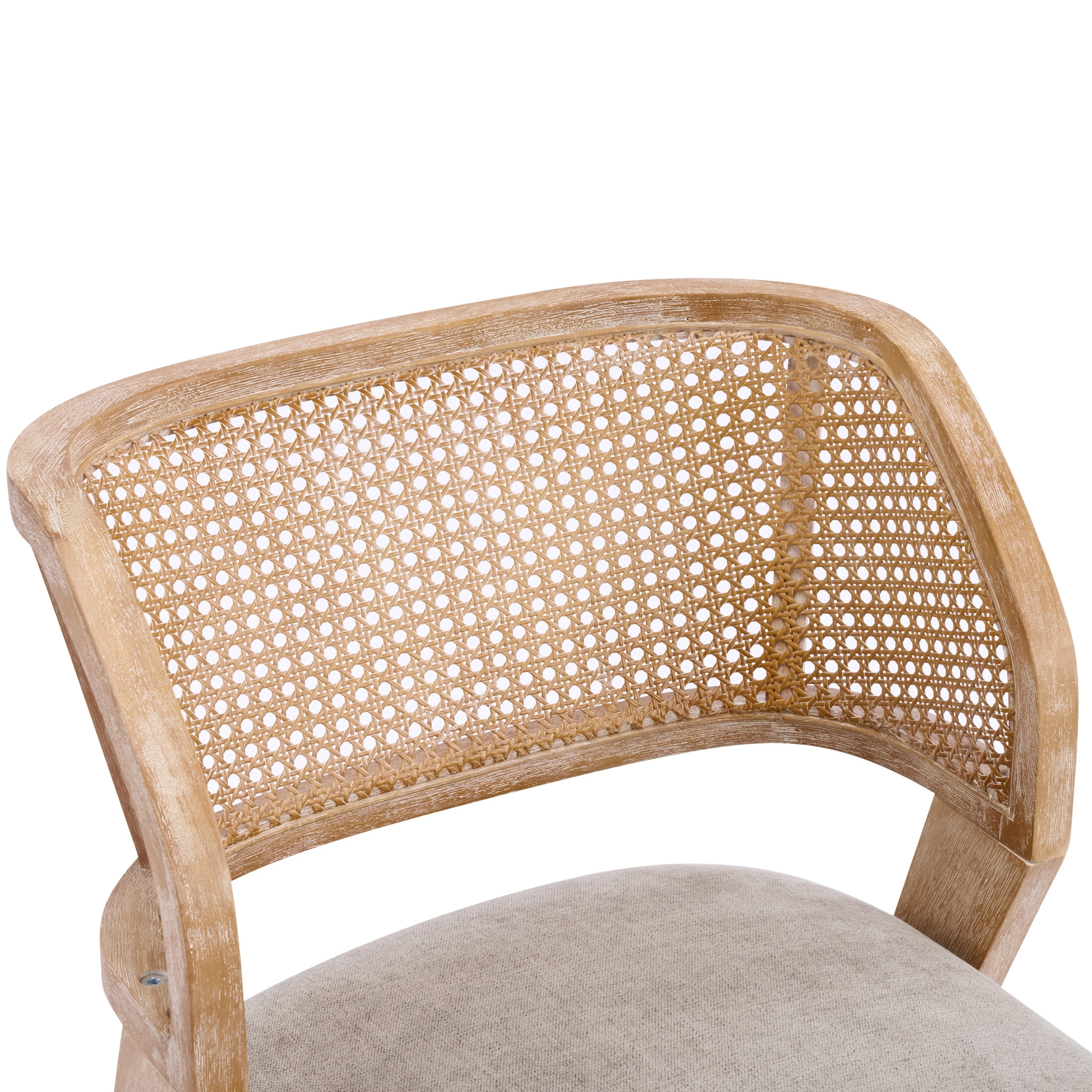 Christopher Knight Home Vintage Rattan Back Dining Chairs Set of 2, Natural Rubberwood Frame, Light Brown Seat