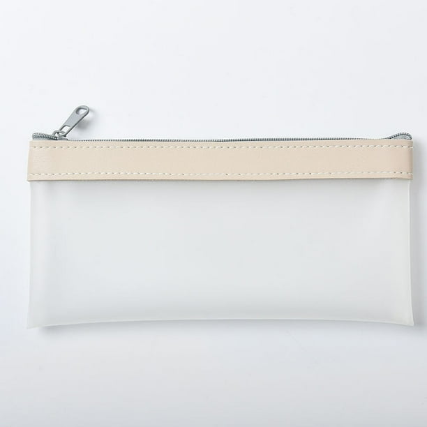 Estuche de PVC transparente con cremallera para lápices, artículos de tocador, bolígrafos, lápices, estuche de viaje, neceser para maquillaje y cosméticos.