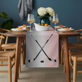 thumbnail image 2 of Pink Gray Ombre Table Runner - 108 Inch Long, Kitchen Dining Table Runner Dresser Scarves, Black Hockey Sticks Minimalist Style Farmhouse Decor for Coffee Tables Wedding Party Banquet, 2 of 8