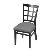 Holland Bar Stool 3130 18" Chair with Black Finish and Canter Folkstone Grey Seat