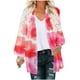 thumbnail image 2 of Cárdigan para mujer, estampado floral, manga abullonada, tipo kimono, holgado, de gasa, informal, para cubrirse, 2 of 5