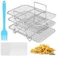 thumbnail image 1 of Air Fryer Rack 304 Stainless Steel Multi-Layer Dehydrator Rack Toast Rack Air Fryer Accessories for Air Fryer Oven Roasting Kitchen, 1 of 9