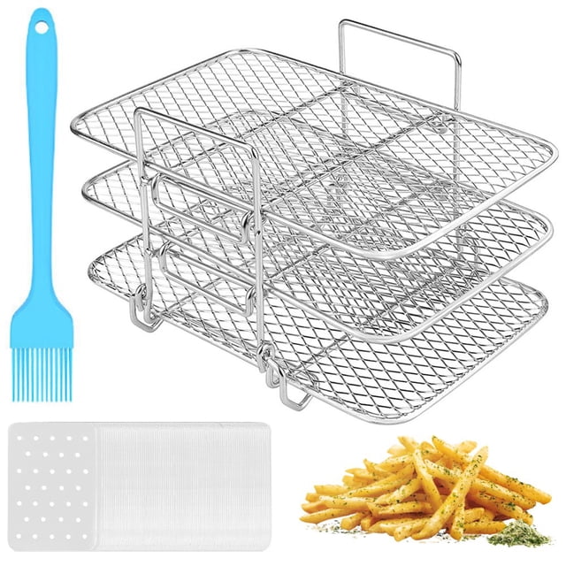 Air Fryer Rack 304 Stainless Steel Multi-Layer Dehydrator Rack Toast Rack Air Fryer Accessories for Air Fryer Oven Roasting Kitchen