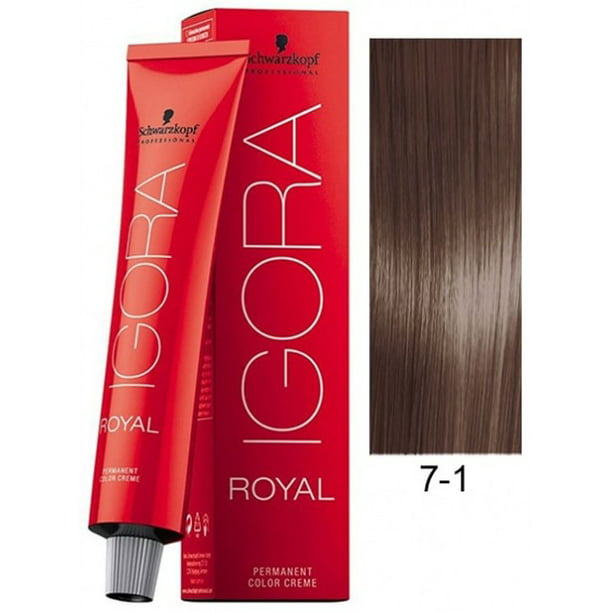 Schwarzkopf Igora Royal Permanent Hair Color, 7-1 Medium Ash Blonde -  