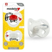 Medela 0-6 Month Pacifier, Day and Night Pack, Glow in Dark, White Red Black, Included Case, BPA Free, 101042907, 2 Pack