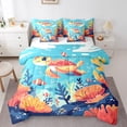 thumbnail image 1 of YST Kids Sea Turtle Bedding Ocean Sea Fish Comforter Set, Twin Size (7 Count), 1 of 4