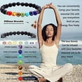 thumbnail image 4 of 8mm Lava Rock Aromatherapy 7 Chakra Essential Oil Diffuser Bracelet Elastic Natural Stone Yoga Beads Bracelet Men Women, 4 of 7