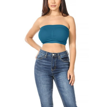 

Women s Basic Stretch Seamless Tube Bra Bandeau Top
