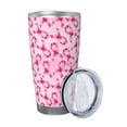 thumbnail image 2 of Daiia Breast Cancer Ribbons Awareness Printed 20oz Insulated Coffee Cup with Straw Topper, Fully Spill Proof Travel Coffee Mug, Stainless Steel Tumbler for Work Home Outdoor Car-Without Straw, 2 of 8