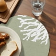 thumbnail image 3 of Coral Sage Green Round 13 Inch Placemats Set of 8, Coastal White Ocean Marine Nautical Beach HeatResistant Non Slip Place Mats for Dining Table, Wipeable Braided Kitchen Table Mats for Housewarming, 3 of 9